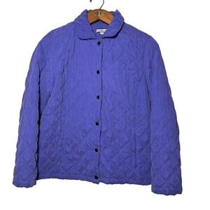 Purple Quilted Puffer Jacket Teacher Preppy Minimalist Classic Academia Large
